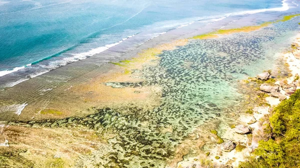 Vista Ángulo Alto Playa Padang Padang Indonesia — Foto de Stock