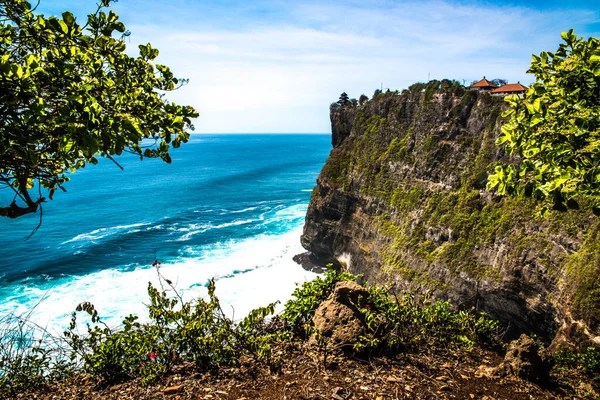 Scenic Kilátás Óceán Uluwatu Strand Indonézia — Stock Fotó