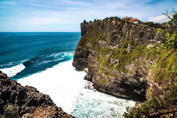 Scenic Kilátás Óceán Uluwatu Strand Indonézia — Stock Fotó