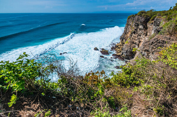 Ocean view from temple in Dempasar, Indonesia 
