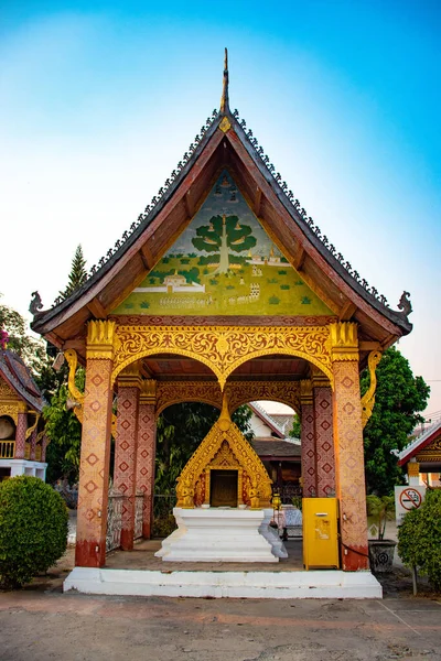 Arquitetura Templo Budista Laos — Fotografia de Stock