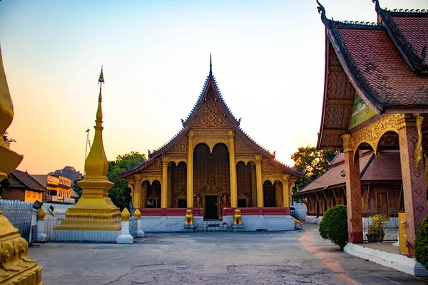 Buddhista Templom Építészet Laoszban — Stock Fotó