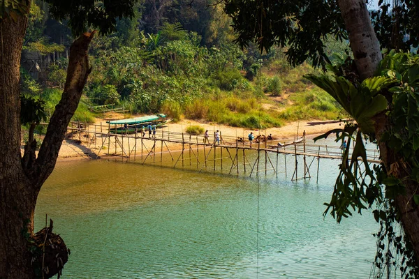 老挝卢安普拉邦的湄公河 — 图库照片