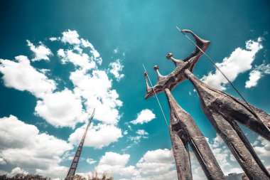 Brezilya 'nın Brasilia şehrindeki heykeller 