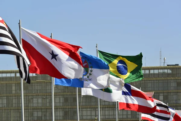 Imagen Cerca Bandera Del Estado Brasileño — Foto de Stock