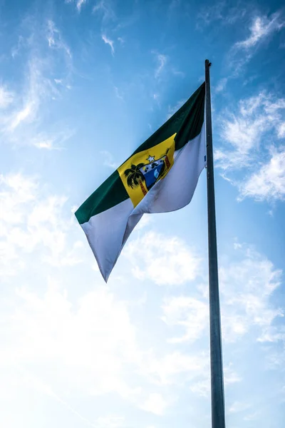 Флаги Бразилии Закрываются — стоковое фото