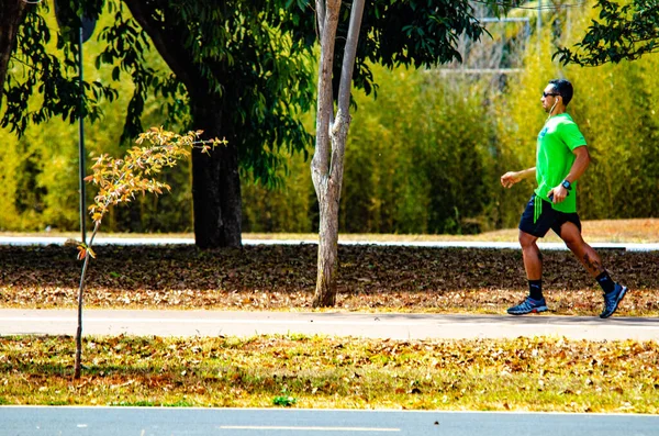 Ludzie Uprawiający Sport Odpoczynek Parku Miejskim Brazylia — Zdjęcie stockowe