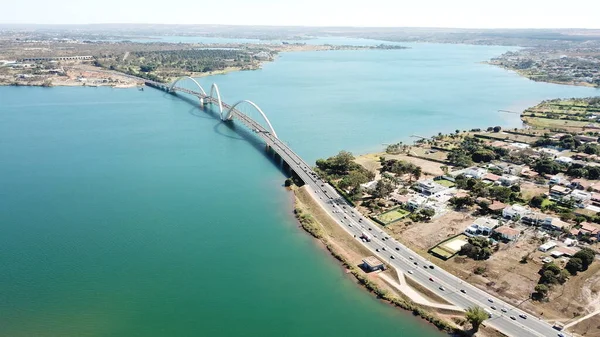 JK bridge aerial view, Brasilia, Brazil