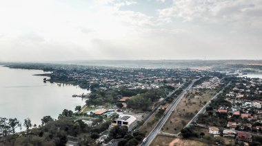 Brezilya 'nın Brasilia şehrinin hava manzarası