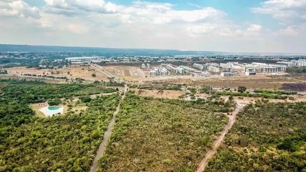 Aerial view of landscape of Brasilia, Brazil