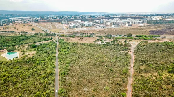 Aerial view of landscape of Brasilia, Brazil