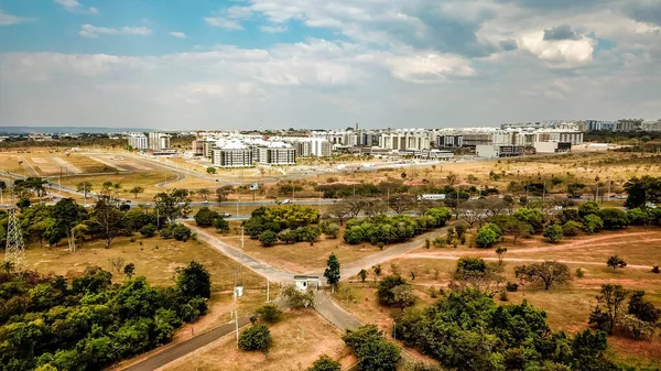 Aerial view of landscape of Brasilia, Brazil