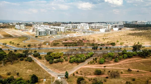 Aerial view of landscape of Brasilia, Brazil