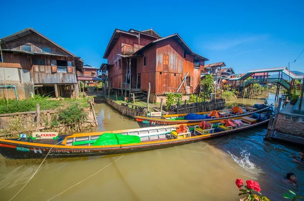 Vista Lago Inle Mianmar — Fotografia de Stock