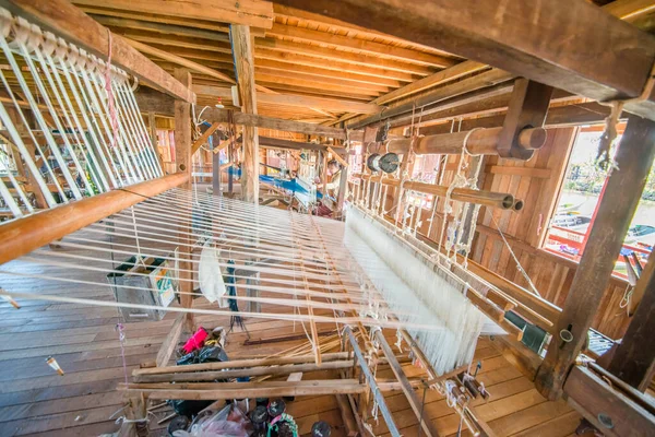 People Working Handloom Workshop Stock Picture