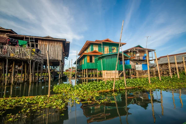 缅甸因莱湖上的村庄 — 图库照片