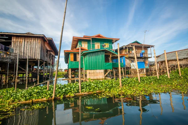 Village Sur Lac Inle Myanmar — Photo
