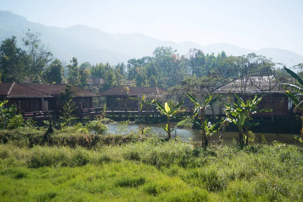 Maisons Paysages Myanmar Lac Inle — Photo