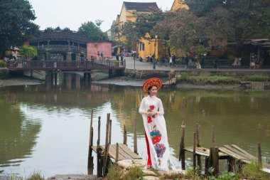 Vietnam. Hoi An. Şehrin güzel bir manzarası.