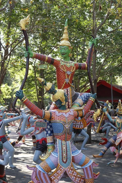 Thailand Ang String Wat Muang Tempel — Stockfoto