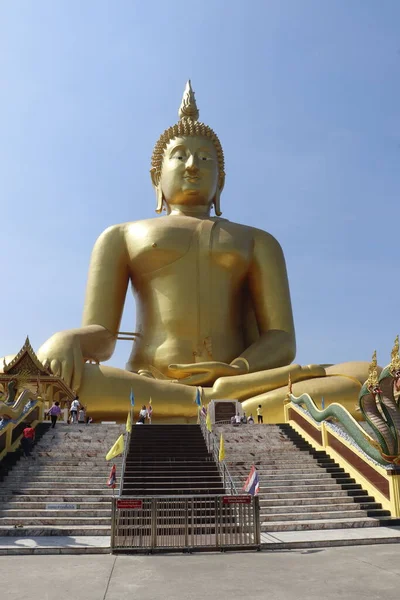 Thailand Ang Thong Ein Blick Auf Den Tempel Wat Muang — Stockfoto