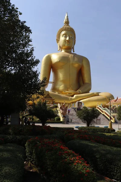 Thailand Ang Thong Ein Blick Auf Den Tempel Wat Muang — Stockfoto