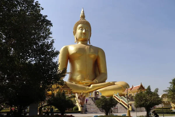 Enorme Monument Van Golden Buddha Thailand — Stockfoto