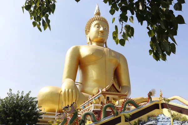 Hatalmas Emlékmű Arany Buddha Thaiföldön — Stock Fotó