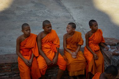 Tayland. Ayutthaya. Wat Yai Chai Mongkhol Tapınağı manzarası.