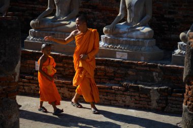 Tayland. Ayutthaya. Wat Yai Chai Mongkhol Tapınağı manzarası.