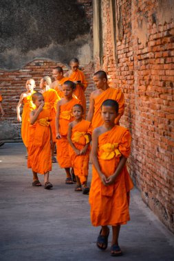 Tayland. Ayutthaya. Wat Yai Chai Mongkhol Tapınağı manzarası.