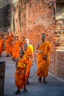 Tayland. Ayutthaya. Wat Yai Chai Mongkhol Tapınağı manzarası.