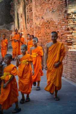 Tayland. Ayutthaya. Wat Yai Chai Mongkhol Tapınağı manzarası.