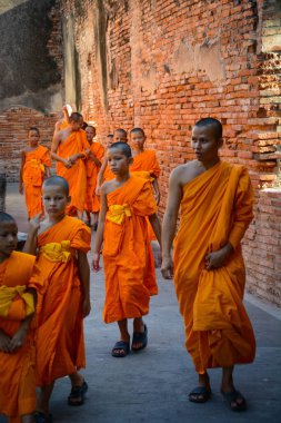 Tayland. Ayutthaya. Wat Yai Chai Mongkhol Tapınağı manzarası.
