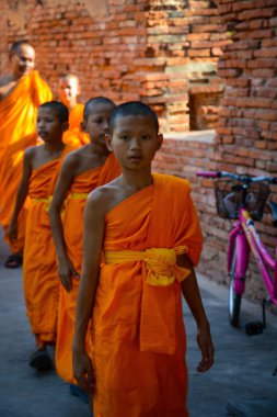 Tayland. Ayutthaya. Wat Yai Chai Mongkhol Tapınağı manzarası.