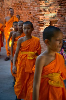 Tayland. Ayutthaya. Wat Yai Chai Mongkhol Tapınağı manzarası.
