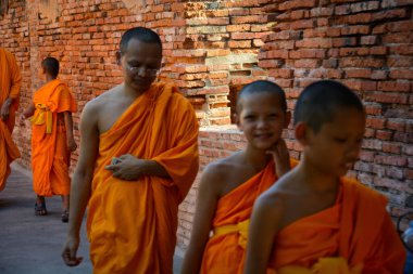 Tayland. Ayutthaya. Wat Yai Chai Mongkhol Tapınağı manzarası.