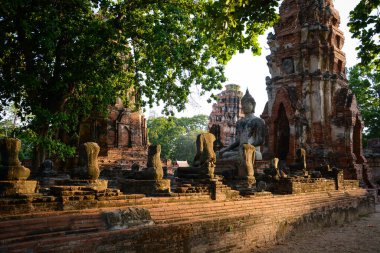 Tayland. Ayutthaya. Wat Mahathat tapınağı.