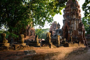 Tayland. Ayutthaya. Wat Mahathat tapınağı.