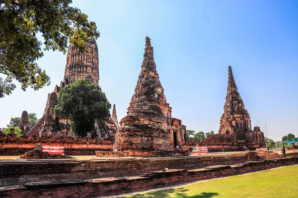 Βουδιστικός Αρχαίος Ναός Ayutthaya Ταϊλάνδη — Φωτογραφία Αρχείου