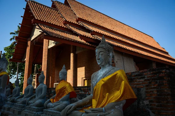 Tailandia Ayutthaya Una Vista Del Templo Wat Yai Chai Mongkhol —  Fotos de Stock