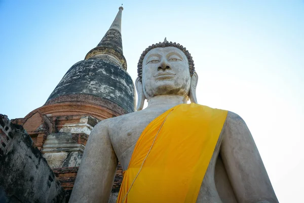 Tailandia Ayutthaya Una Vista Del Templo Wat Yai Chai Mongkhol — Foto de Stock