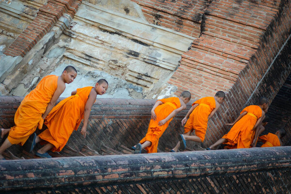 Thailand. Ayutthaya. A view of Wat Yai Chai Mongkhol temple.