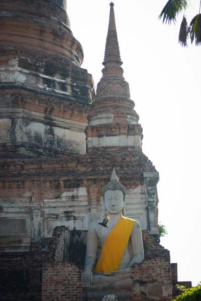 Thailandia Ayutthaya Una Vista Del Tempio Wat Yai Chai Mongkhol — Foto Stock