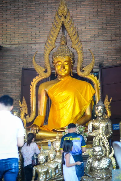 Thailandia Ayutthaya Una Vista Del Tempio Wat Yai Chai Mongkhol — Foto Stock