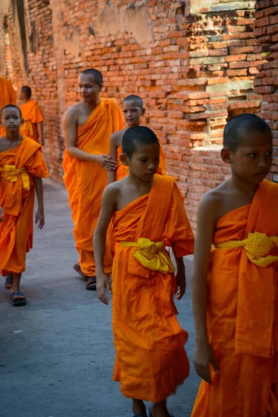 Tajlandia Ayutthayę Widok Wat Yai Chai Mongkhol Rozciągacz — Zdjęcie stockowe