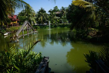 Tayland. Ayutthaya. Şehrin güzel bir manzarası.