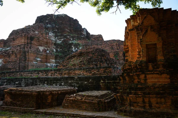 Thailand Ayutthaya Ein Schöner Blick Auf Tempel Der Stadt — Stockfoto