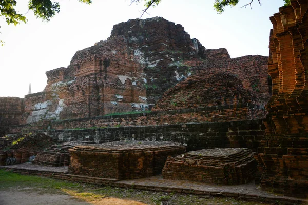 Tailândia Ayutthaya Uma Bela Vista Dos Templos Cidade — Fotografia de Stock