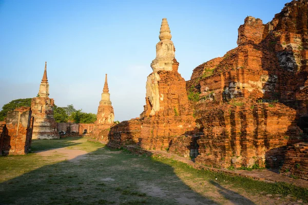Thaiföld Ajutthaja Gyönyörű Kilátás Nyílik Templomokra Városban — Stock Fotó